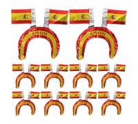 Happyyami Lot de 50 bandeaux gonflables patriotiques : cerceaux à cheveux avec ballons et chapeau, motif drapeau espagnol, pour fête d'anniversaire sur le thème de la fête nationale
