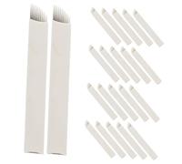 Happyyami Lot De 50 Lames De Microblading Courbe Simple Taille 11 En Acier Inoxydable Blanc Pour Sourcils, Usage Professionnel Féminin, Pour Maquillage Semi-permanent