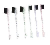 Happyyami Lot De 6 Brosses à Sourcils Double Embout Petites, Peignes à Bord Multi-usages, Couleur Rose, Verte Et Bleue, Pour Maquillage Précis Et Coiffage Des Sourcils Au Quotidien