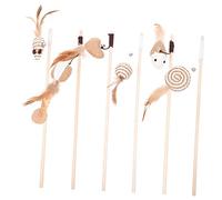 Happyyami Lot De 6 Jouets Interactifs pour Chat avec en Bois Poteau pour Créer des Liens