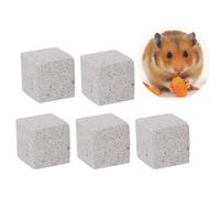 Happyyami Lot de 6 Pierres Minérales de Calcium 5 Cm pour Petits Animaux, Pierre Volcanique Sûre pour Mâcher et Entretien des Dents de Hamster et Chinchilla
