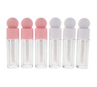 Happyyami Lot de 6 tubes de gloss transparents vides avec baguette, contenants en plastique pour à lèvres et gloss, flacons transparents pour rouge à lèvres, kit de fabrication de gloss à lèvres