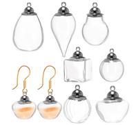 Happyyami Lot de 7 Mini Bocaux en Verre Vides pour Création de Bijoux, Flacons à Sortilèges Délicats, Taille Miniature, pour Perles et Huiles Essentielles