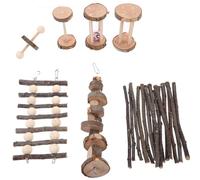 Happyyami Mâcher en Bois Naturel Sûr Petits Animaux 7 Pièces pour Hamster et Quand Animaux