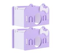 Happyyami Maison de Cachette pour Hamster Nain 2pcs en PVC Lavande, Refuge Calme et Confortable pour Repos et Entraînement, Accessoire Indispensable pour Petits Rongeurs