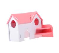 Happyyami Maison De Hamster Colorée Habitat Douillet pour Petits Animaux avec Double Refuge Amusant Et Confortable pour Hamsters Cochons Et Chinchillas