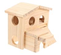 Happyyami Maison en pour Hamsters et Chinchillas à Deux Étages Petite Cabane Confortable pour Animaux Accessoires pour Cage à Rats pour Jouer et Se Reposer