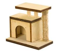 Happyyami Maison Miniature Décorative avec Griffoir pour Chat Accessoire Adorable pour Décoration De Mini Maison Et Aménagement Paysager
