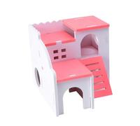Happyyami Maison pour Hamster à Deux Cottage De Sommeil Rose Fournitures pour Animaux De Compagnie