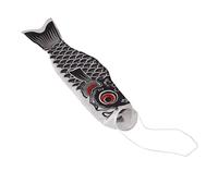 Happyyami Manche à air japonaise Koinobori imperméable prêt à accrocher Motif carpe japonaise Noir 55 cm