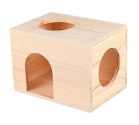 Happyyami Mangeoire à Écureuil Cabane Alimentation Bois Mangeoire Pratique pour Écureuils Cabane Rondins pour Animaux