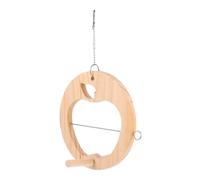Happyyami mangeoire à Oiseaux en Bois Balançoire pour Jouets de cochons d'Inde Chardon Jouer Gerbille Bien-ãªtre Bird Feeder Fruit Cage Support Fourniture d'oiseau Perroquet Acier Inoxydable