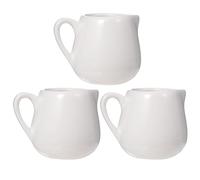Happyyami Mini Pots à Lait avec Poignée en Céramique Blanche Lot de 3 Bec Verseur Anti-goutte, pour Sauce et Cuisine