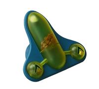 Happyyami Nourriture Qui Fuit pour Animaux De Compagnie Chien Chat Chiot Jouets Grinçants Mangeoire en Bois Fou pour Chiot Soucoupe Mordant Émotion en Forme d'avion en Plastique Bleu