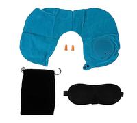 Happyyami Oreiller Cervical Gonflable U Forme Coussin de Voyage en PVC et Flocage Support de Cou pour Avion Train Bureau pour Longs Trajets et Sommeil