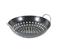 Happyyami Panier à Légumes Professionnel Et Wok à Griller Barbecue Extérieur Antiadhésif, Grosse Taille Grandes Perforations Accessoire Multifonction Pratique pour Grillades en Plein Air