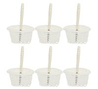 Happyyami Panier de fleurs en rotin avec poignée en osier panier de fleurs fait à la main panier de pique-nique paniers pour magasin à la maison restaurant fleur de bonbons décoration ovale blanc