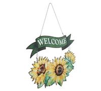 Happyyami Panneau De Bienvenue Forme De Tournesol Décoration Estivale Pour Porte Jardin Et Intérieur Signe Suspendu Accueillant Et Élégant Pour Maison