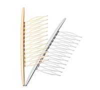 Happyyami Peigne à Cheveux En Alliage Doré Et Argenté 2 Pièces, Taille Moyenne, Épingle à Cheveux Latérale Pour Femmes, Usage Quotidien Et Coiffure De Fête