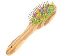 Happyyami Peigne De Nettoyage Pour Animaux Arc-ciel Peigne à Épingle Vague Courbée Avec Poignée Bois Pour Chien Et Chiot Élimine Les Nœuds Poils Morts