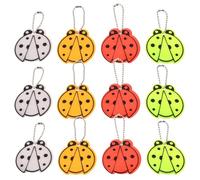 Happyyami Pendentifs Réfléchissants pour Sécurité en PVC Lot de 12 en Forme à Bon Dieu, Décoration Créative Effet Réfléchissant pour Porte-clés et Portefeuille