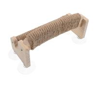 Happyyami Perchoir pour Perroquet en Bois et Corde de Chanvre Ventouse, Support Interactif à Deux Niveaux, Facile à Entretenir pour Conures et Petits Oiseaux en Volière