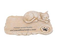 Happyyami Pet Memorial Présente Une Statue De Chat Décorative Et Un Chat en Résine Robuste pour Le Jardin