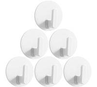 Happyyami Petits Crochets Adhésifs Muraux Blancs, Lot de 6 Crochets sans Perçage pour Accrocher Clés et Objets Légers, Adaptés pour Salle de Bains Cuisine