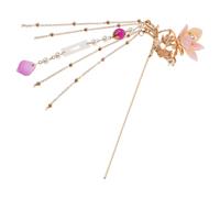 Happyyami Pince Cheveux Ornement Rétro Style Chinois Épingle Cheveux Longue Avec Pompon Accessoire Rose Pour Femme Fille