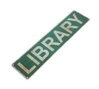 Happyyami Plaque Décorative et Facile à Installer Étanche Vintage en Étain Vert pour Bibliothèque pour Décoration Murale Intérieure ou Extérieure