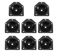 Happyyami Plaques de Fixation des Pieds en Fer Noir, Lot de 8pcs, pour Pieds de Meubles de Salon et Commode, Accessoires pour Meubles, Prolonge la durée de Vie du mobilier