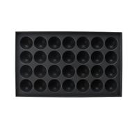Happyyami Plateau de Cuisson Takoyaki en Aluminium Noir Léger et Sûr pour Boules de Poulpe, Accessoire Cuisine DIY 28 Trous pour Cuisson