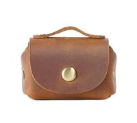 Happyyami Pochette à Clés Marron en Cuir Véritable Design Rétro, Facile à Transporter et Protège Les Clés, Pochette Compacte pour Usage Quotidien