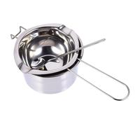 Happyyami Pot à Fondre le Chocolat Fromage 14 Cm Acier Inoxydable 201 Léger Résistant Adapté Randonnée Cuisine Extérieure Cuillère Épaisse de Mélange Ensemble 2 Pièces