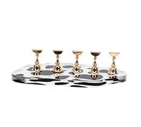 Happyyami Présentoir à Ongles Acrylique Motif Vache 5 Pièces Petit Format Support Pratique Base De Manucure Réutilisable Pour Apprentissage Et Création Nail Art Salon Professionnel