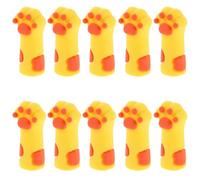 Happyyami Protège-ciseaux à Cuticules en Silicone Jaune Forme Patte de Chat 10pcs, Réutilisable et Compatible pour Routine de Soin des Ongles