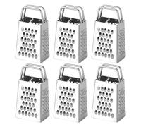 Happyyami Râpe à Fromage Mini 4 Faces en Acier Inoxydable Argenté, Lot de 6 Pièces, Facile à Saisir et Pratique Cuisine Quotidienne et Préparation des Repas