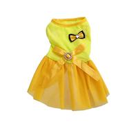Happyyami Robe de Tutu de Chien de Chien vêtements de Chiot Fille vêtements pour Petit Chien Robe Tutu Chiot Chien cône Dog Costume Dog Clothes Costume de Chiot Robe de Chien Yellow