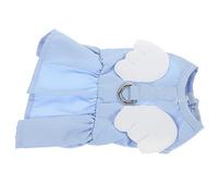 Happyyami Robe pour Chat avec Ailes Ange Vêtement Respirant Et Amical pour Peau pour Promenades Et Événements Spéciaux Couleur Bleue