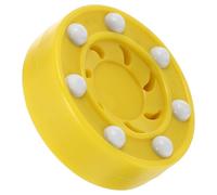 Happyyami Rondelle de Roller Hockey Jaune en PP pour Entraînement et Compétition, Accessoire D'entraînement Jeu Stabilité Accrue et Glisse à Fort Impact sur Terrain Sec