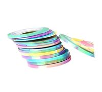 Happyyami Rubans Adhésifs Pour Ongles Scintillants 18 Pièces Taille 1 Mm/2 Mm/3 Mm Auto-adhésif Mix De Couleurs Décoration Nail Art Femme Manucure Diy