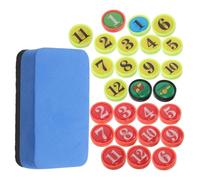 Happyyami Set de Pièces Magnétiques pour Tableau de Soccer avec Effaceur Éponge Accessoires de Remplacement Colorés pour Entraînement Football Aimants et Résistants pour