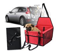 Happyyami Siège De Sécurité pour Animaux De Compagnie De Transport Respirant Et Étanche pour Voiture Panier pour Chiens Et avec Support Renforcé Rouge