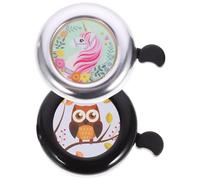 Happyyami Sonnette pour Vélo Garçon et Filles 2 Pièces en Plastique Design Cartoon Mignon, Facile à Installer, Compatible Trottinette et Tricycle, Résistante aux Intempéries