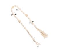 Happyyami Sonnette Suspendue pour Animaux de Compagnie Rabat de Porte pour Chien Chiot Pot de Chien Bouton Chien Mise Accessoire pour Chien Accessoires de Corde de Coton Beige