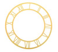 Happyyami Sticker Mural Miroir Rond Chiffres Romains 25 Cm Acrylique Miroir Deep Gold Cadran D'horloge DIY Salon Hôtel Entrée Décor Mural