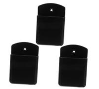Happyyami Support de Rangement Mural pour Télécommandes TV et Climatisation en Plastique Noir Léger, Lot de 3 Pièces Adhésives pour Organiser Salon et Derrière Canapé