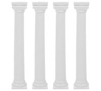 Happyyami Supports à Gâteaux en Plastique Blanc 4 Pièces Colonnes Romaines, Support Solide pour Dessert et Gâteau, pour Table de Fête et Décoration Créative