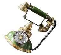Happyyami Téléphone Fixe L'appel Téléphone Fournitures De Maison Statues Pour La Décoration Intérieure Décor De Chambre D'époque Décor Antique Ornements Faire Tourner Résine Style Américain