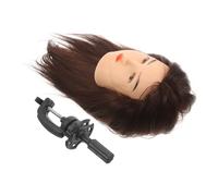 Happyyami Tête De Mannequin Avec Cheveux Humains Pour Entraînement Coiffure Support Inclus Pour Tresses Boucles Et Chignons